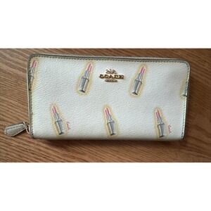 Coach Accordion‎ Zip Wallet With Lipstick Print Im/Chalk Multi C3313
